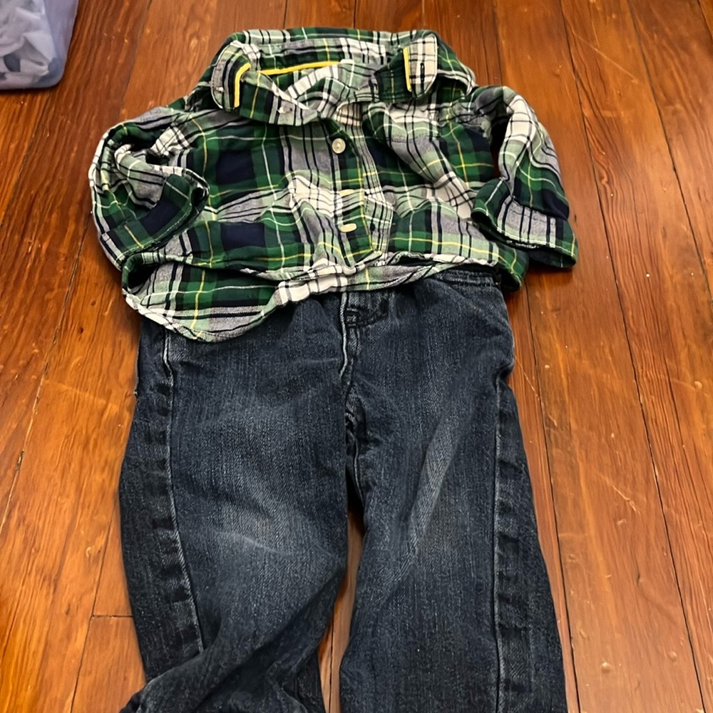 Baby gap jeans and button down shirt